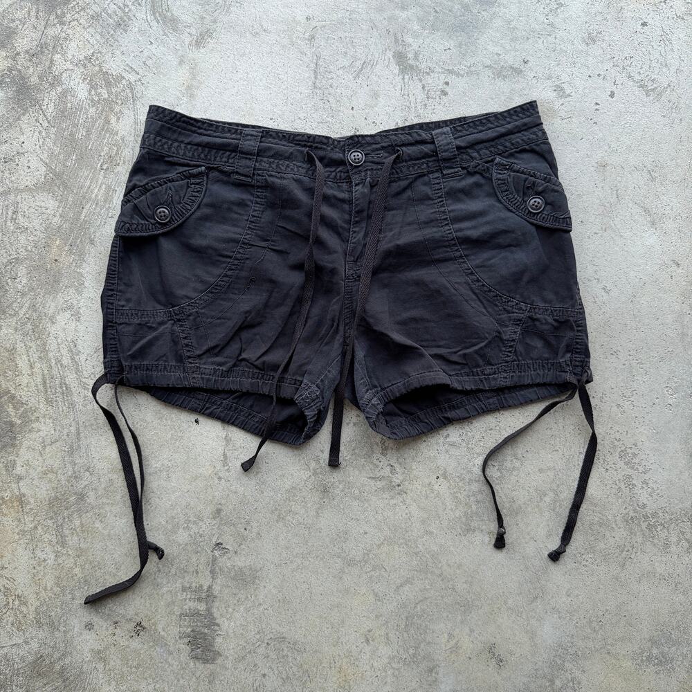 Vintage Y2K Unionbay Black Micro Cargo Booty Shorts Size 9